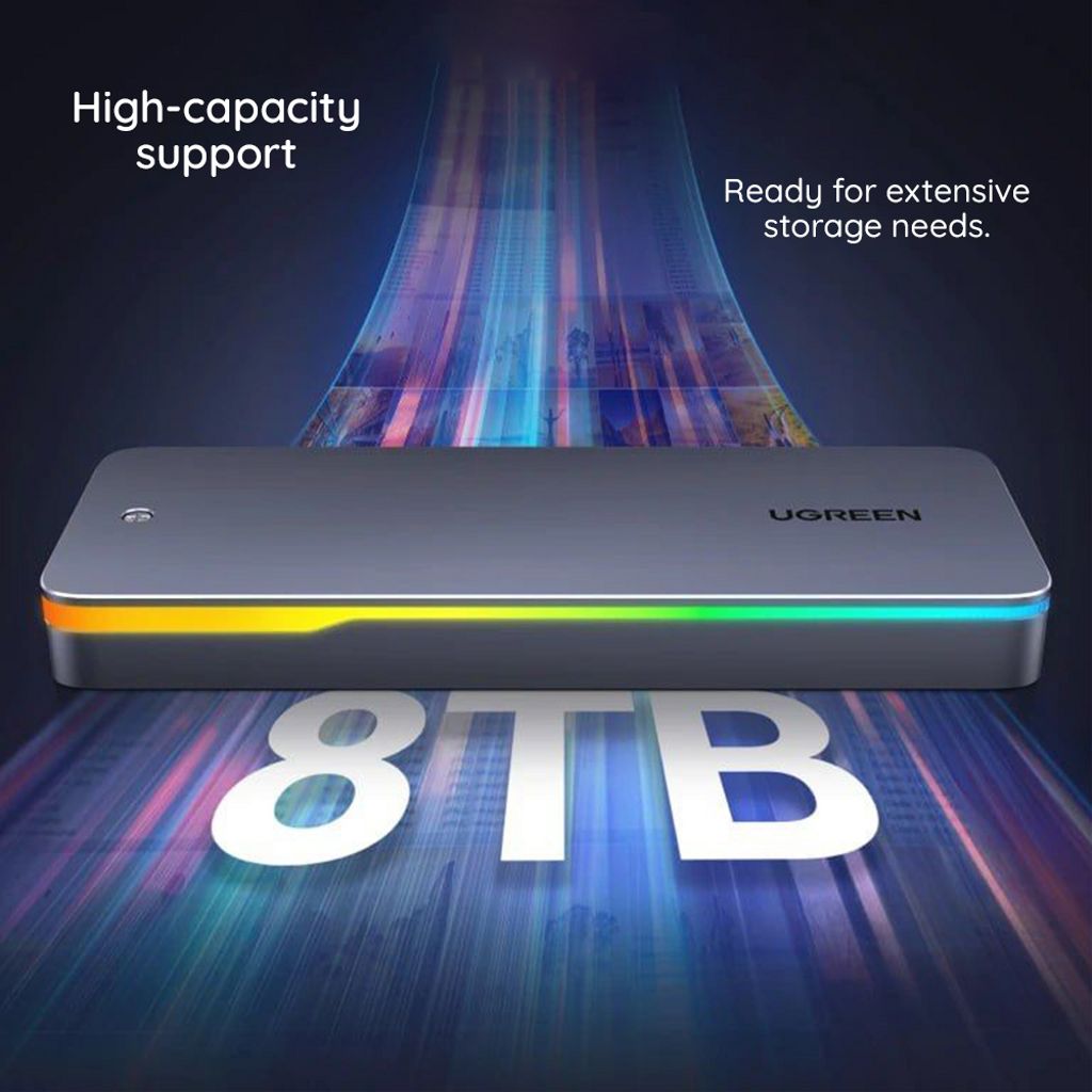 Ugreen CM777 SSD eksternt kabinet til M.2 NVMe – Sort