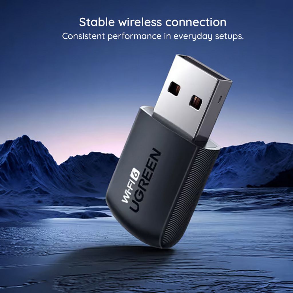 UGREEN Wi-Fi-adapter CM762 dobbeltbånd, Wi-Fi 6 - svart