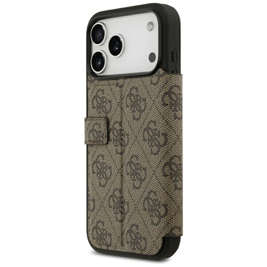 Guess 4G Metal Logo -kotelo iPhone 18 Pro/17 Pro:lle - Ruskea