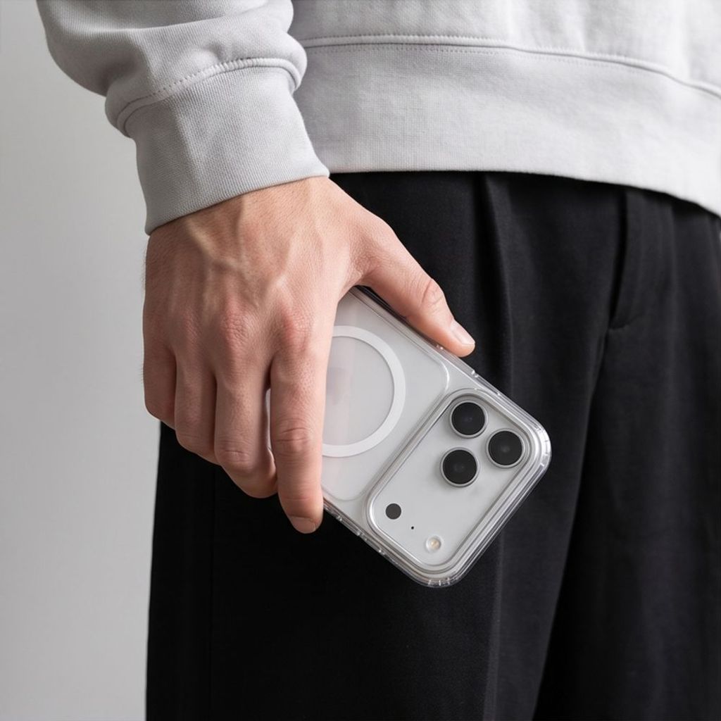 Tech-Protect MagStand CC MagSafe -kuori iPhone 18 Pro Max/17 Pro Max:lle - Läpinäkyvä