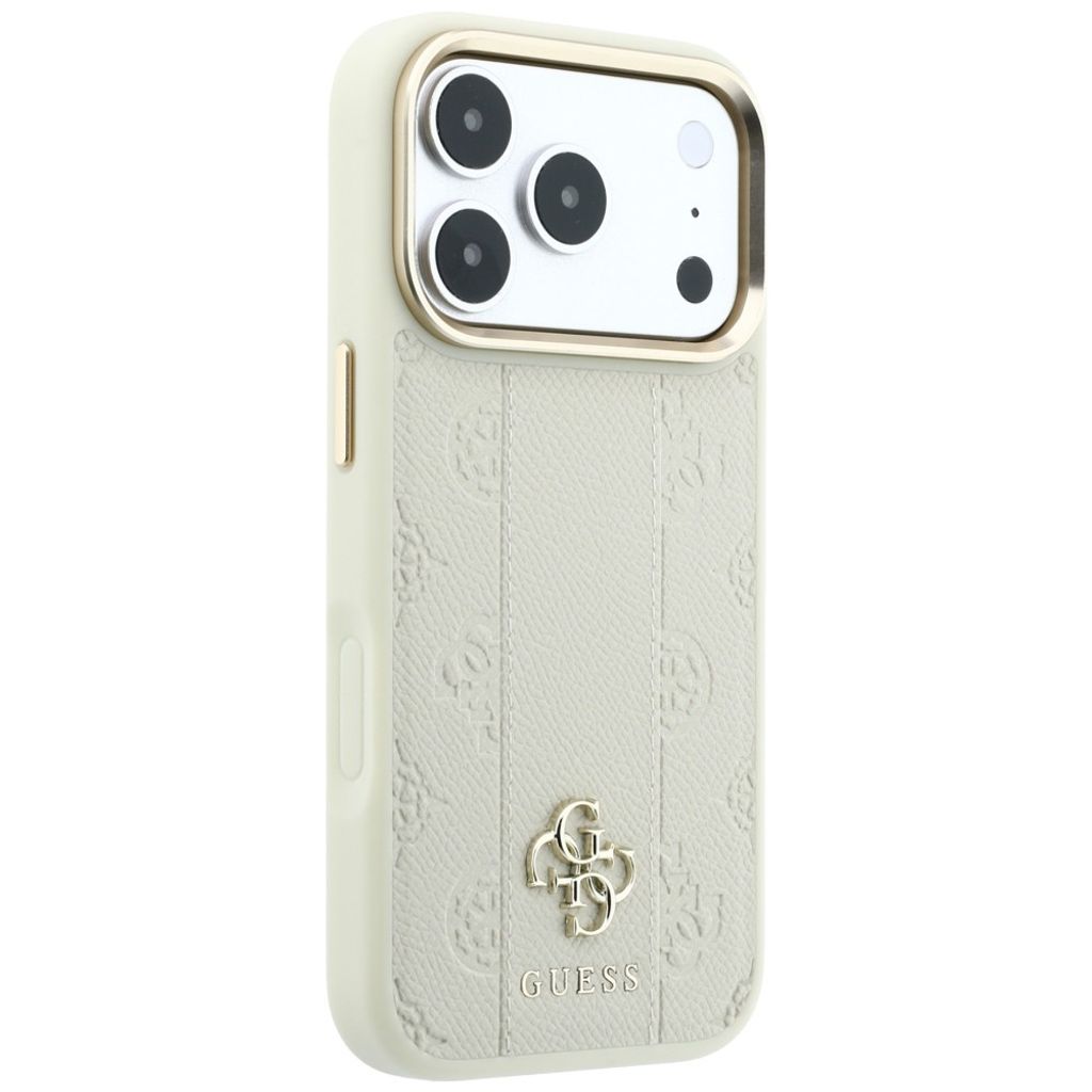 Guess Stripe Peony 4G Logo MagSafe -kuori  iPhone 18 Pro Max:lle - Beige