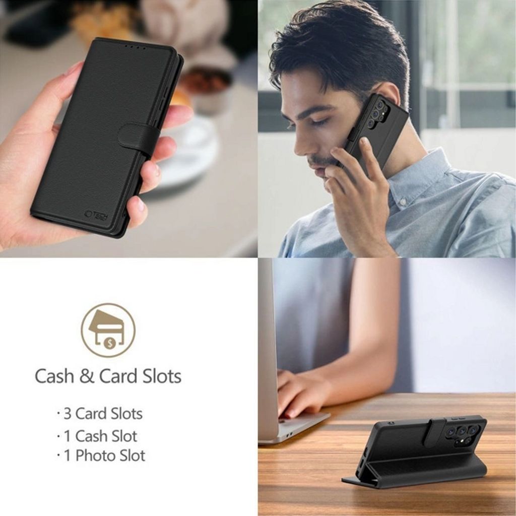 Tech-Protect Wallet Cover for Samsung Galaxy S25 FE - Black