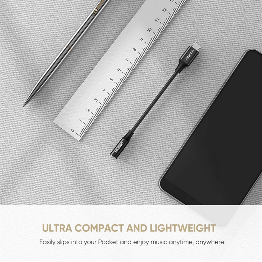 UGREEN USB-C til 3,5 mm lydadapter – svart