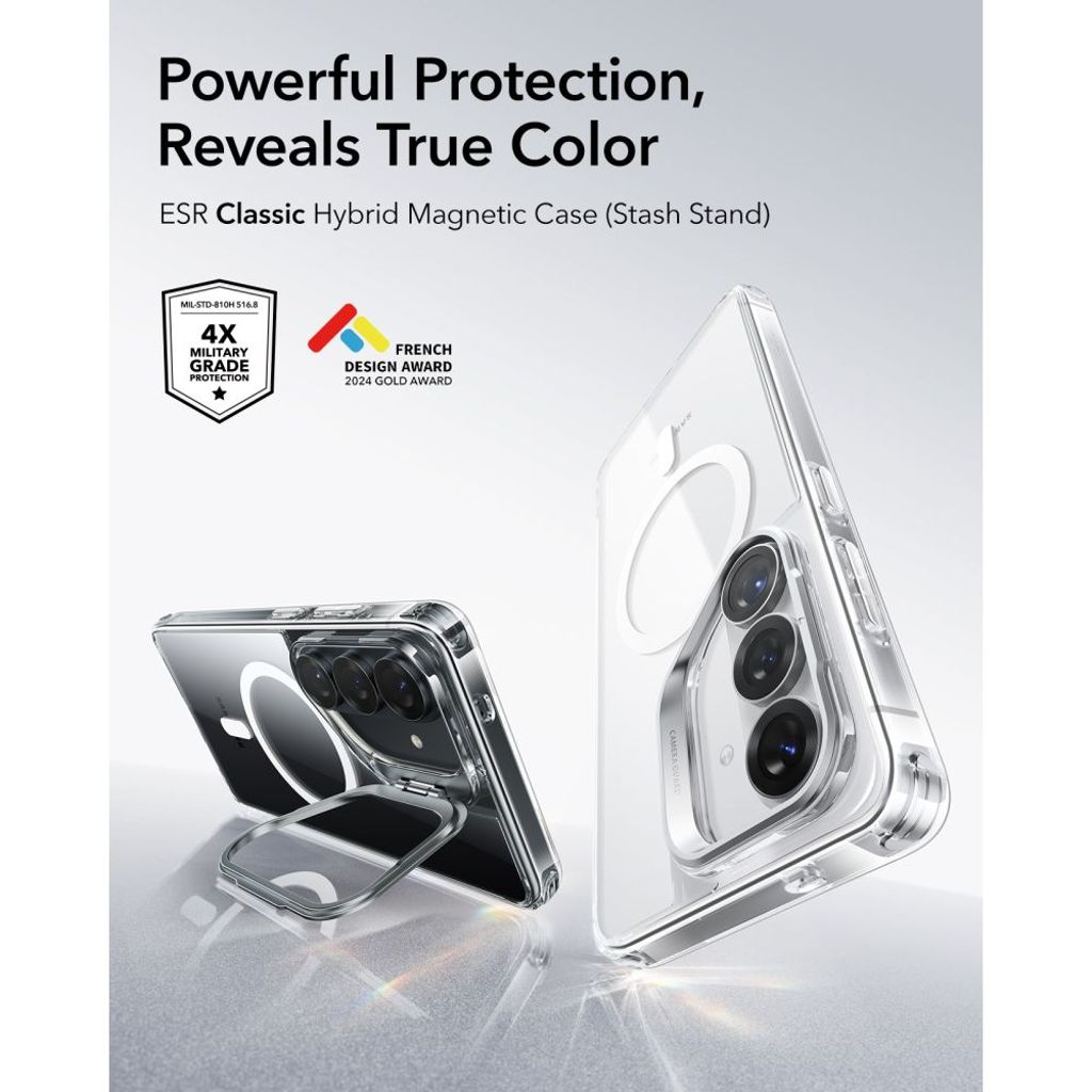 ESR Classic Hybrid Kickstand MagSafe Cover til Samsung Galaxy S26 - Gennemsigtig