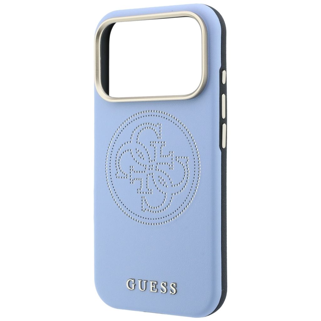 Guess Perforated 4G Gold Logo Magsafe -kuori iPhone 18 Pro Max:lle - Vaaleansininen