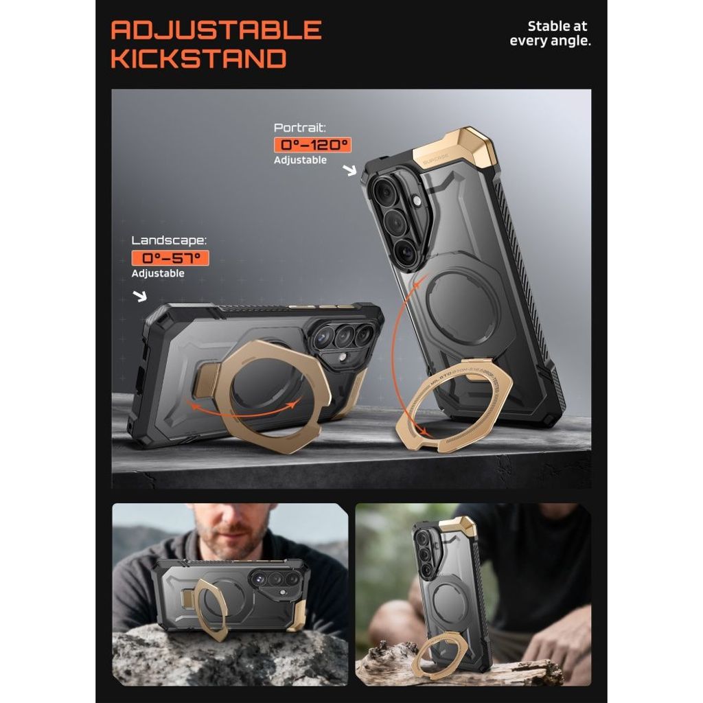 Supcase UB Grip MagSafe Cover til Samsung Galaxy S26 - Sort/Brun