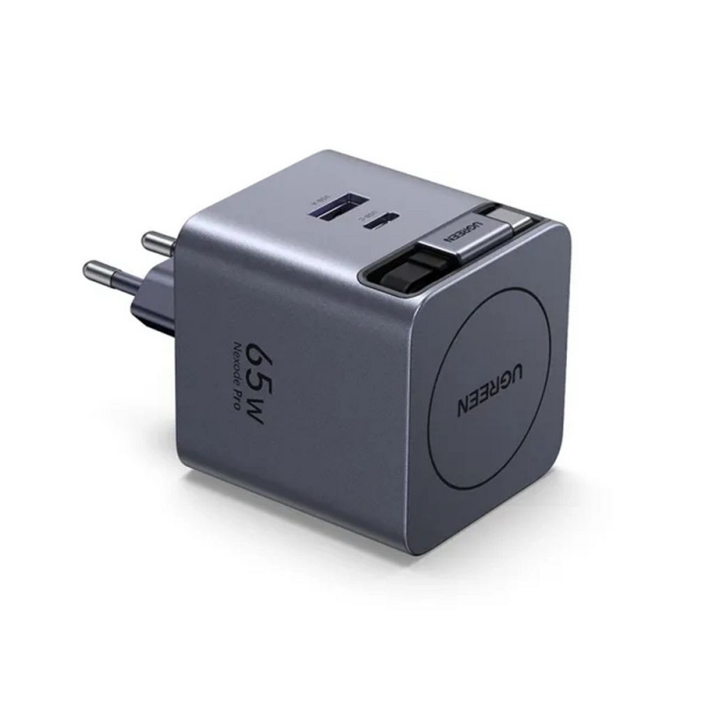 UGREEN Väggladdare X615 65W, 3A, USB-A/USB-C med USB-C-kabel - Grå