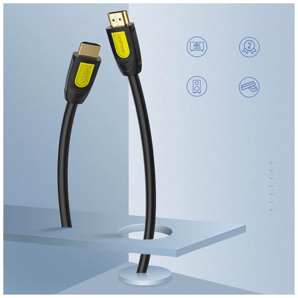 Ugreen HDMI-kabel HD101, 4K, 1 m – svart