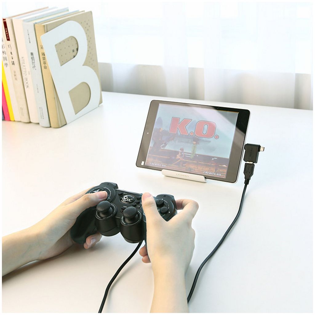 UGREEN U30453 MicroUSB / USB-C til USB-A OTG-adapter - svart