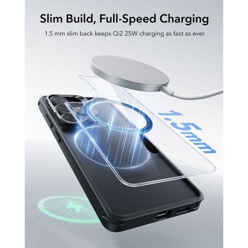 ESR Classic Hybrid Kickstand MagSafe Cover til Samsung Galaxy S26 Ultra - Gennemsigtig sort