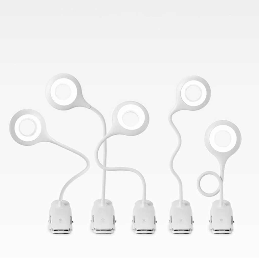 Wozinsky trådløs mini LED-lampe med klips + USB-C-kabel – hvit