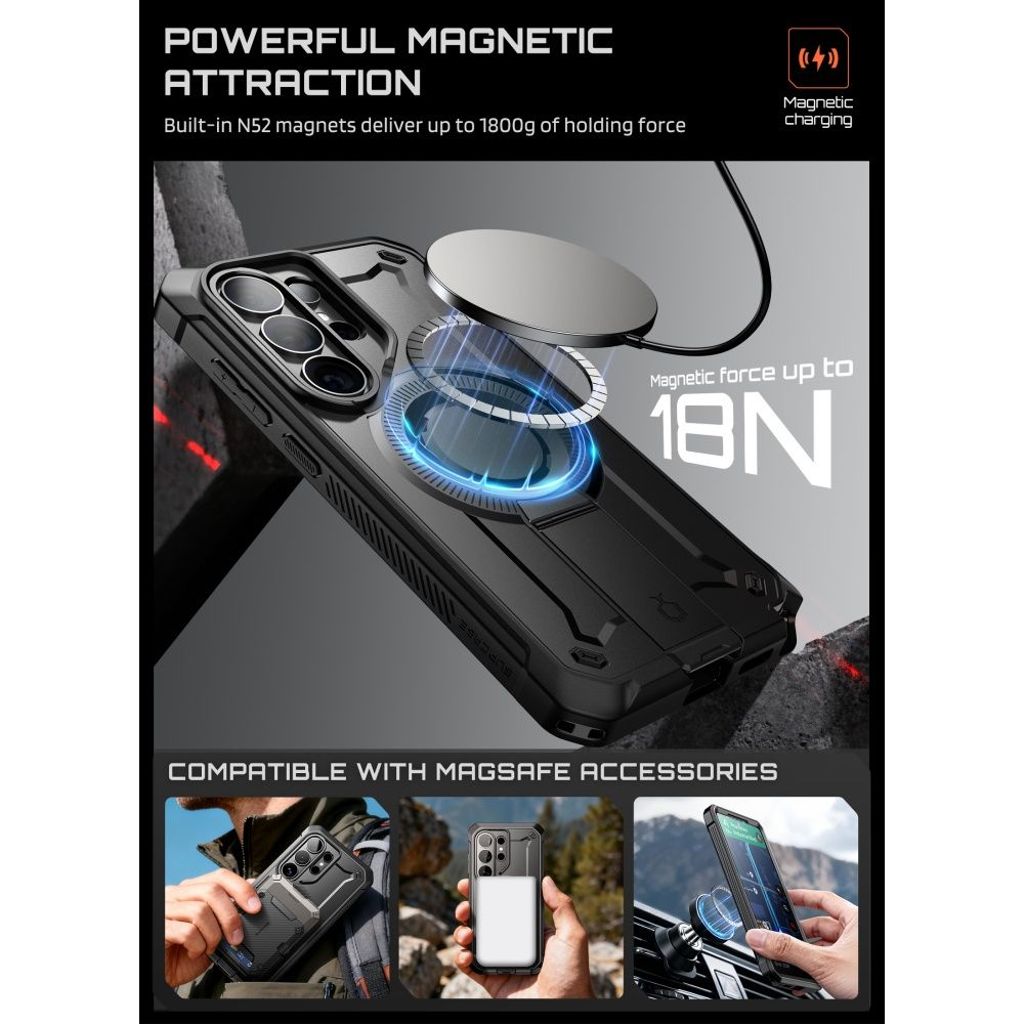 Supcase Unicorn Beetle Pro MagSafe Kuori Samsung Galaxy S26 Ultra - Musta