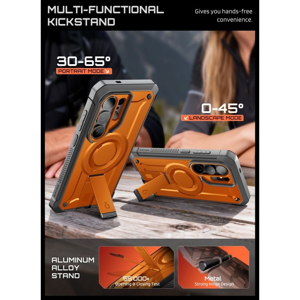 Supcase Unicorn Beetle Pro MagSafe Kuori Samsung Galaxy S26 Ultra - Musta/Oranssi