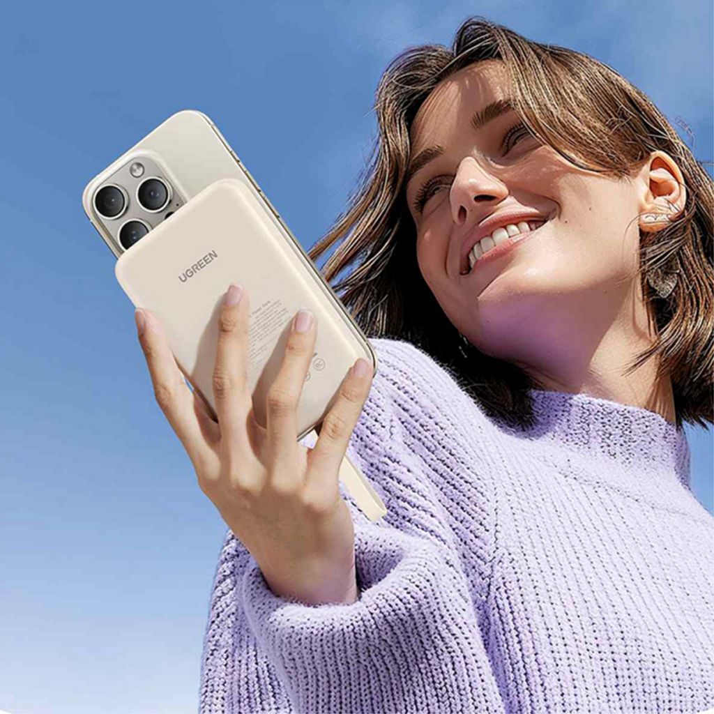 UGREEN PB760 Trådlös Powerbank 10000mAh, 20W, PD + FQI - Beige