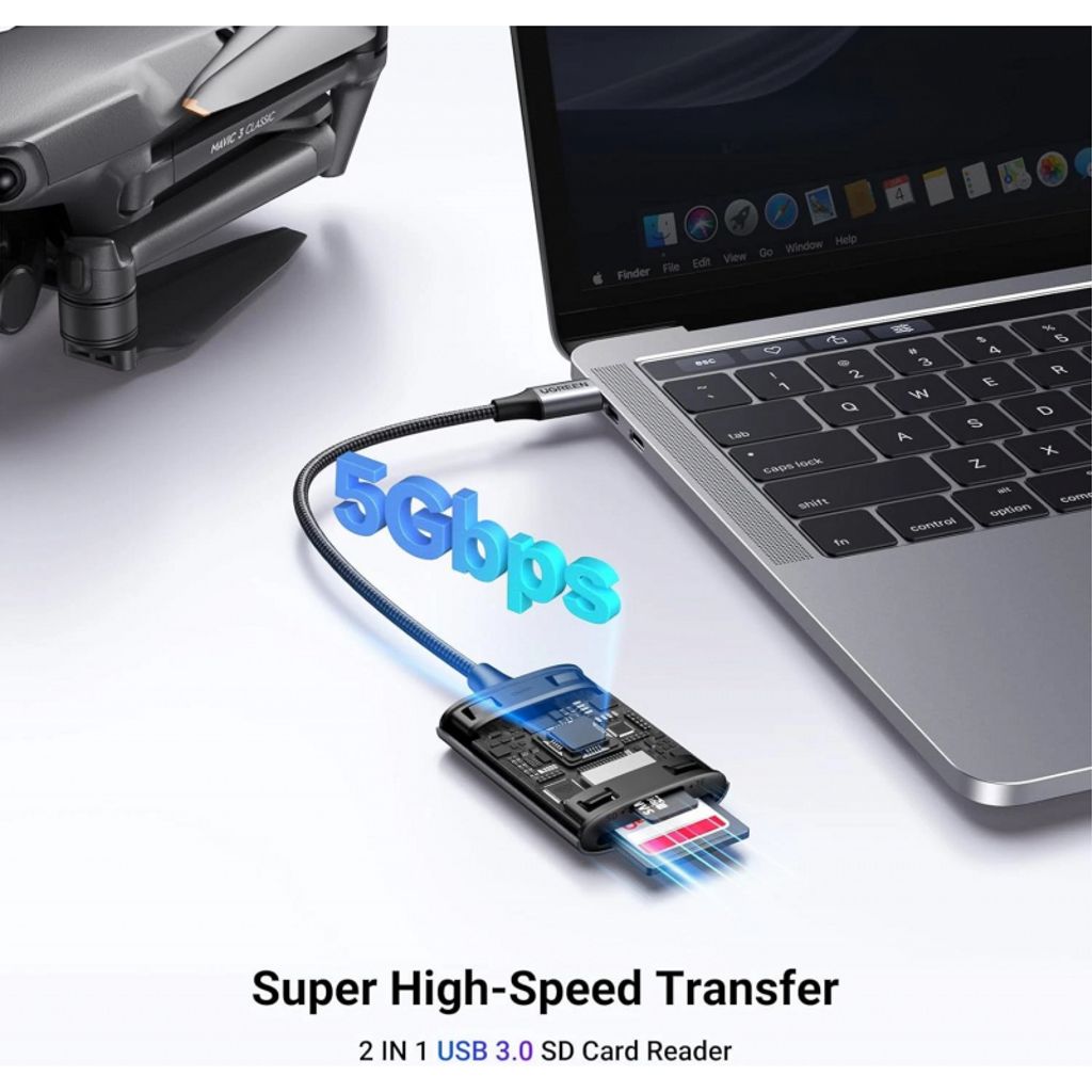 UGREEN CM401 USB-C Kortlæser SD / microSD – Grå