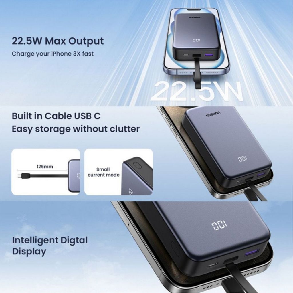 UGREEN PB505 Powerbank 20000 mAh – Hurtigopladning 22,5W