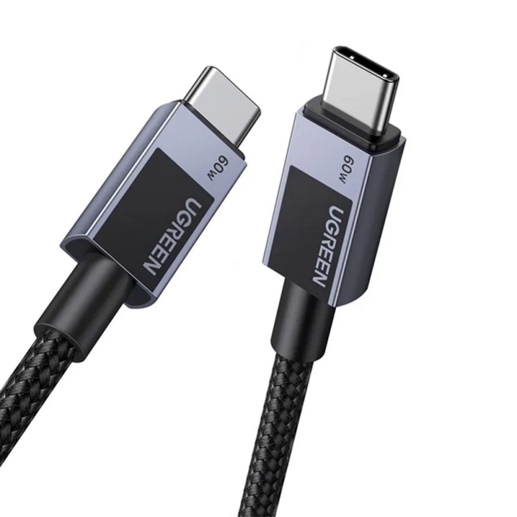 UGREEN L524 USB-C till USB-C kabel 60W, 3A, 1m – Grå