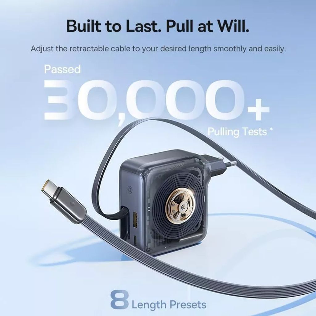 Baseus EnerCore CJ11 -seinälaturi 100 W USB-C-kaapelilla – musta