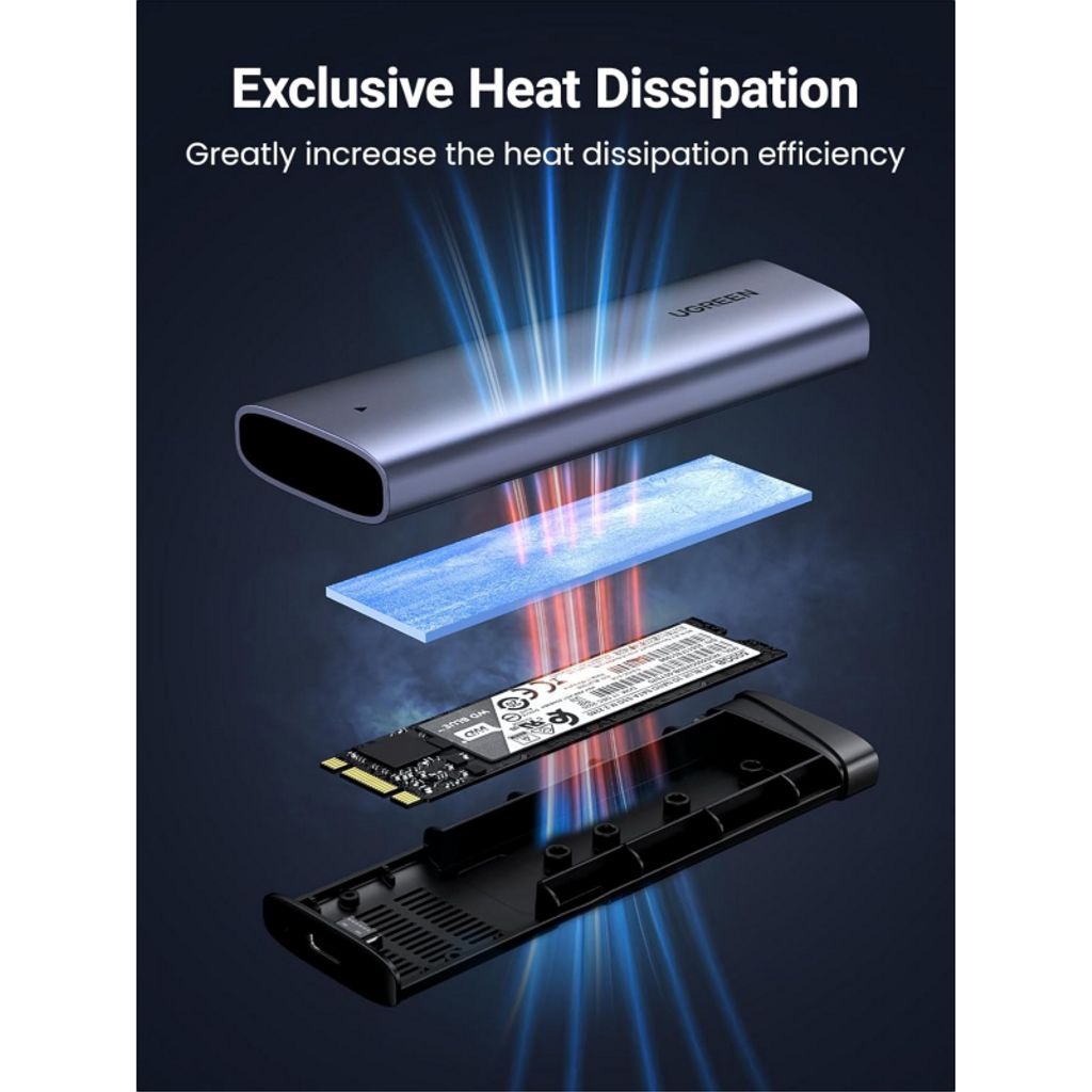UGREEN CM767 Ekstern SSD-kabinet til M.2 NVMe – Grå