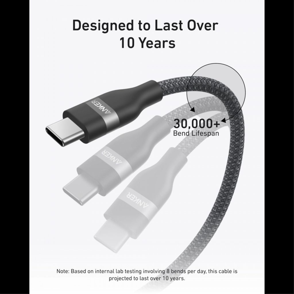 Anker USB-C til USB-C-kabel 240W, 1,8 m - Svart