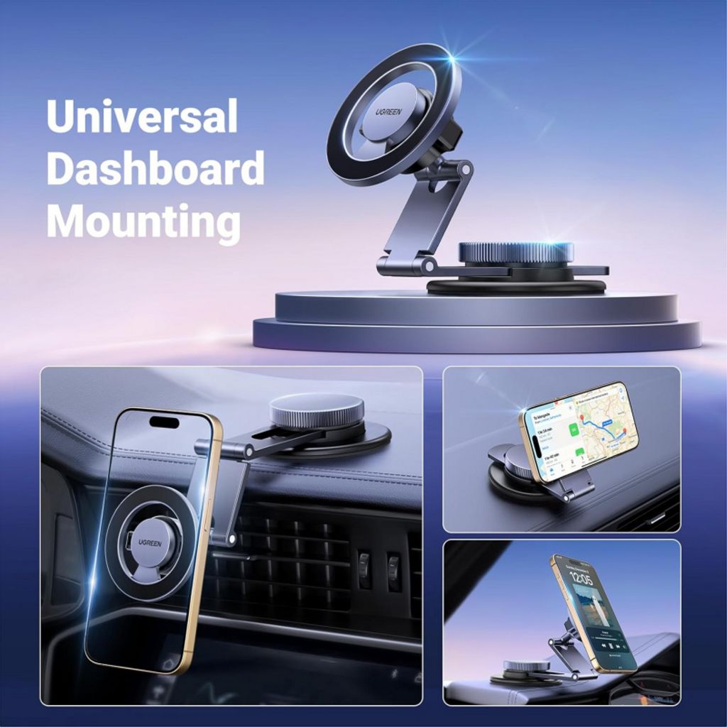 UGREEN LP865 Universal Magnetisk Bilholder til Dashboard – Sort