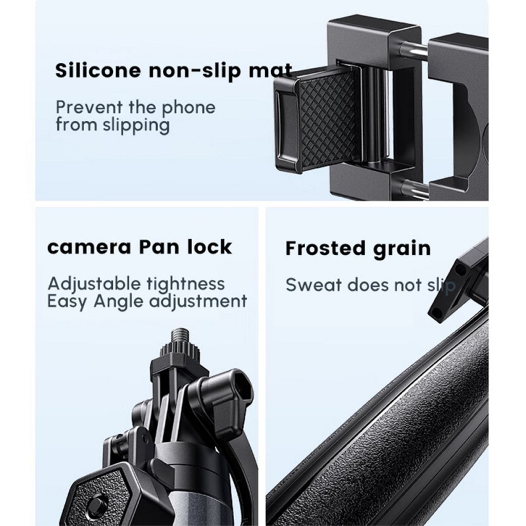 UGREEN Bluetooth selfiestang / 4-bens stativ, 185 cm - svart