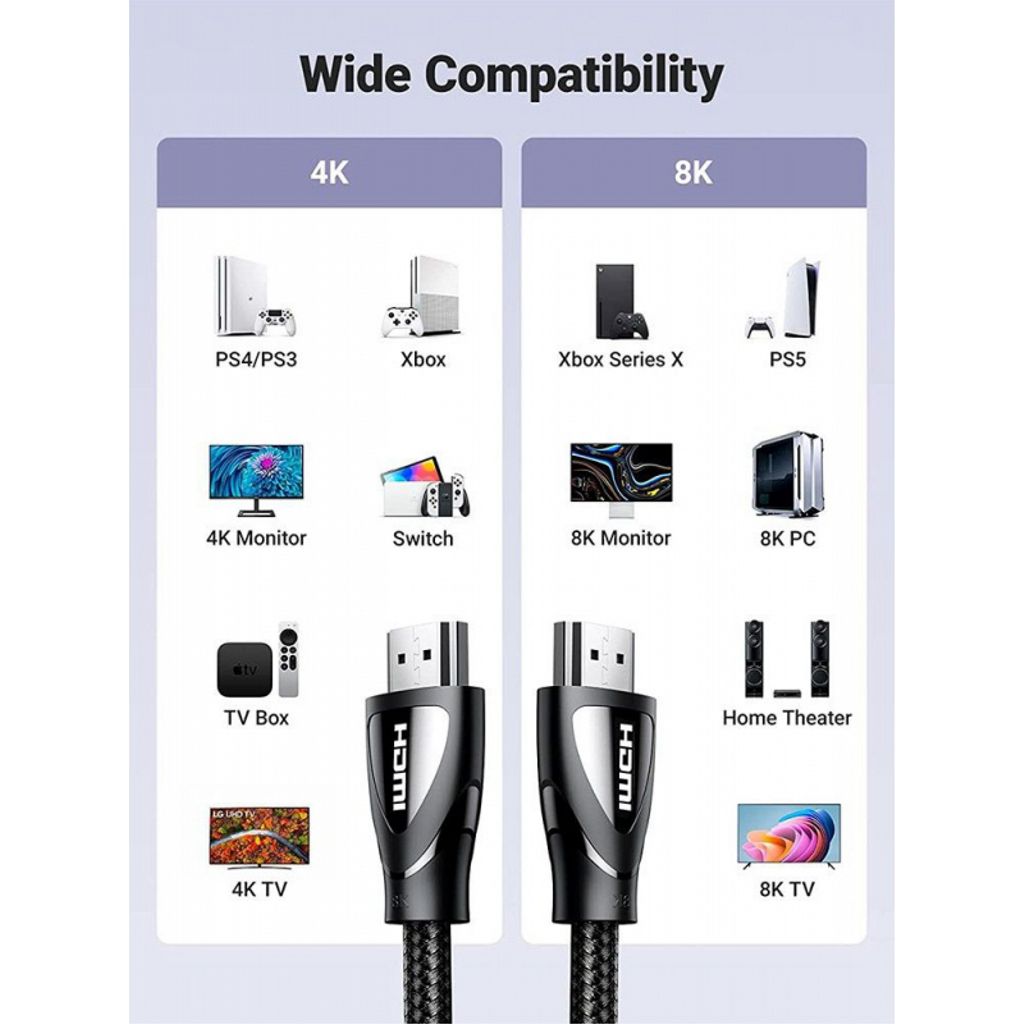 UGREEN HD104 HDMI-kaapeli 8K 2m - musta
