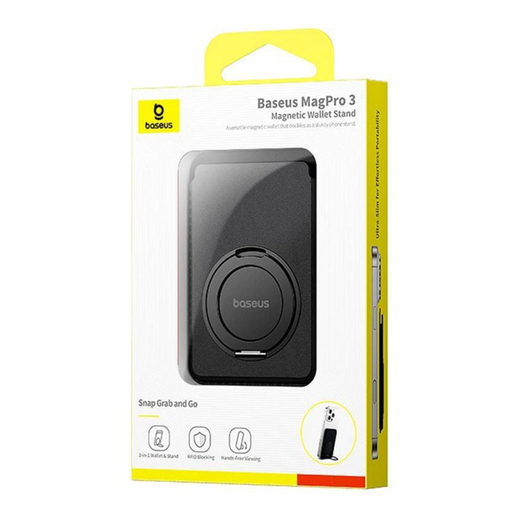 Baseus MagPro 3 magnetisk pung – Sort