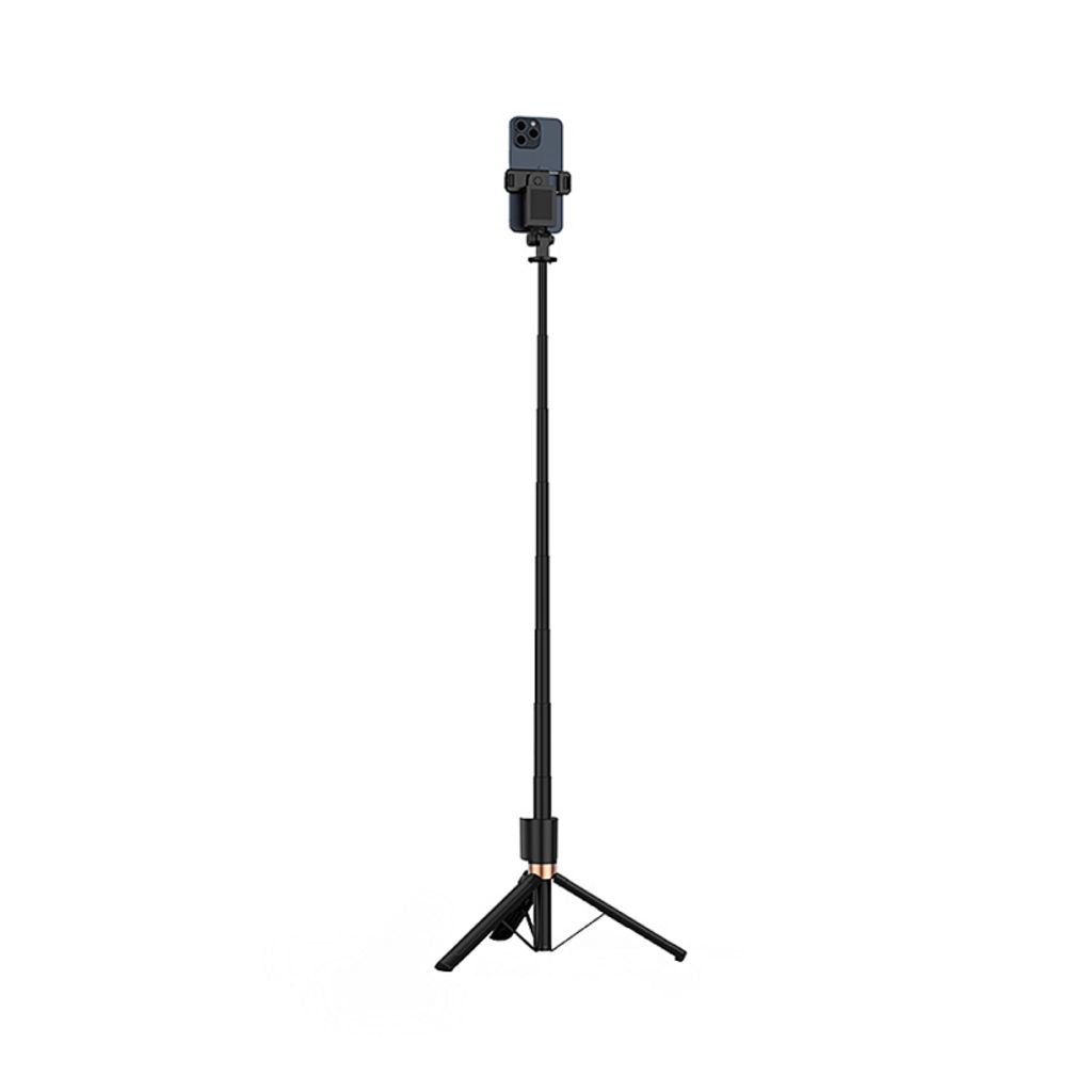 XO DESIGN SS23 Selfiestang med doble lys og Bluetooth, 1,7 m – svart