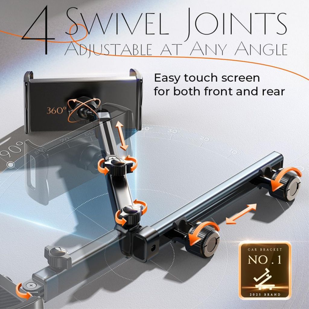 Lisen Bilholder til Tablet op til 12,9" - Sort