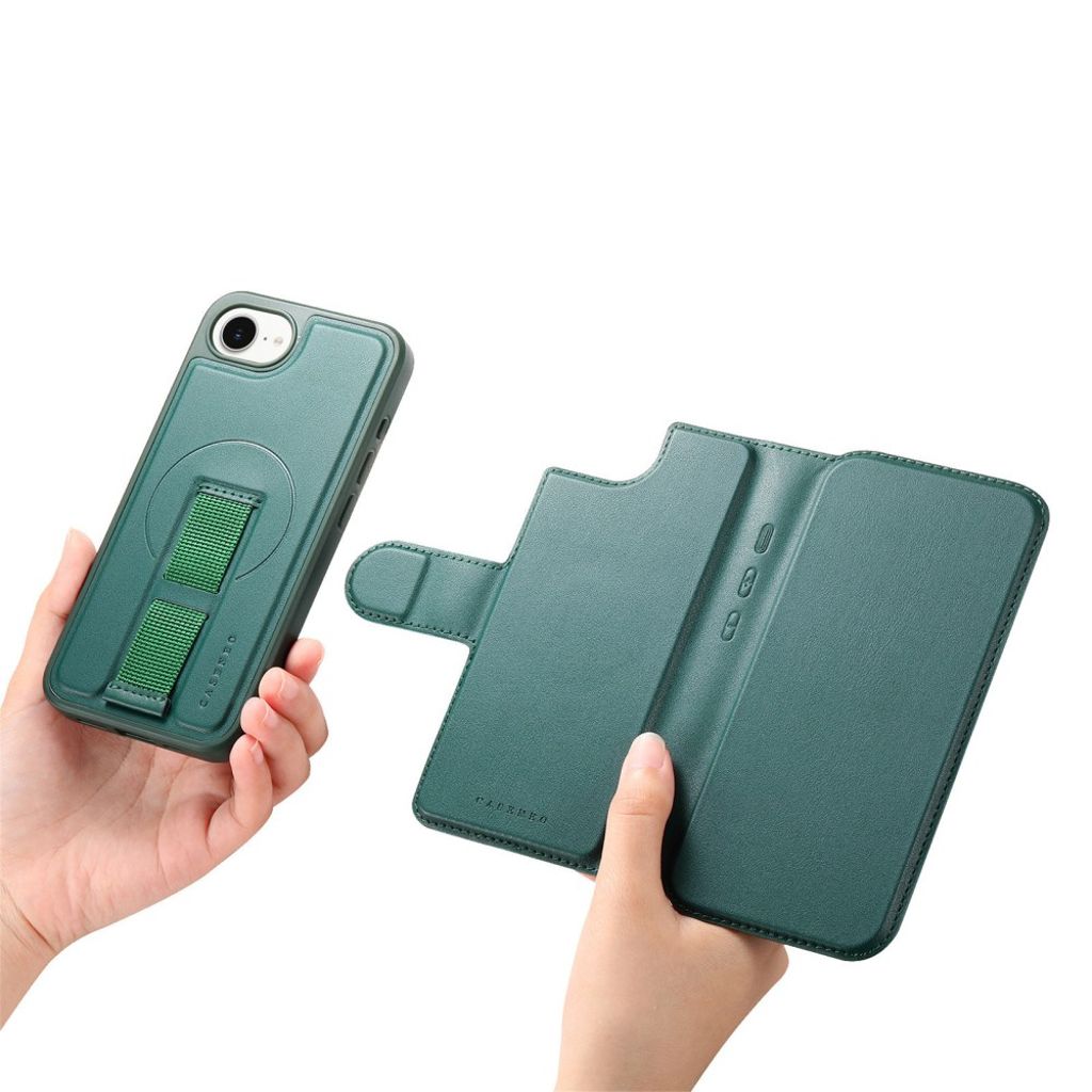 CASENEO iPhone 16e Plånboksfodral RFID-blockerande MagSafe – Grön