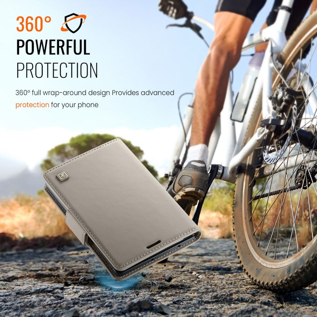 AUTSPACE Samsung Galaxy Z Fold8 Lompakkokotelo PU-nahka RFID-suojattu - Harmaa