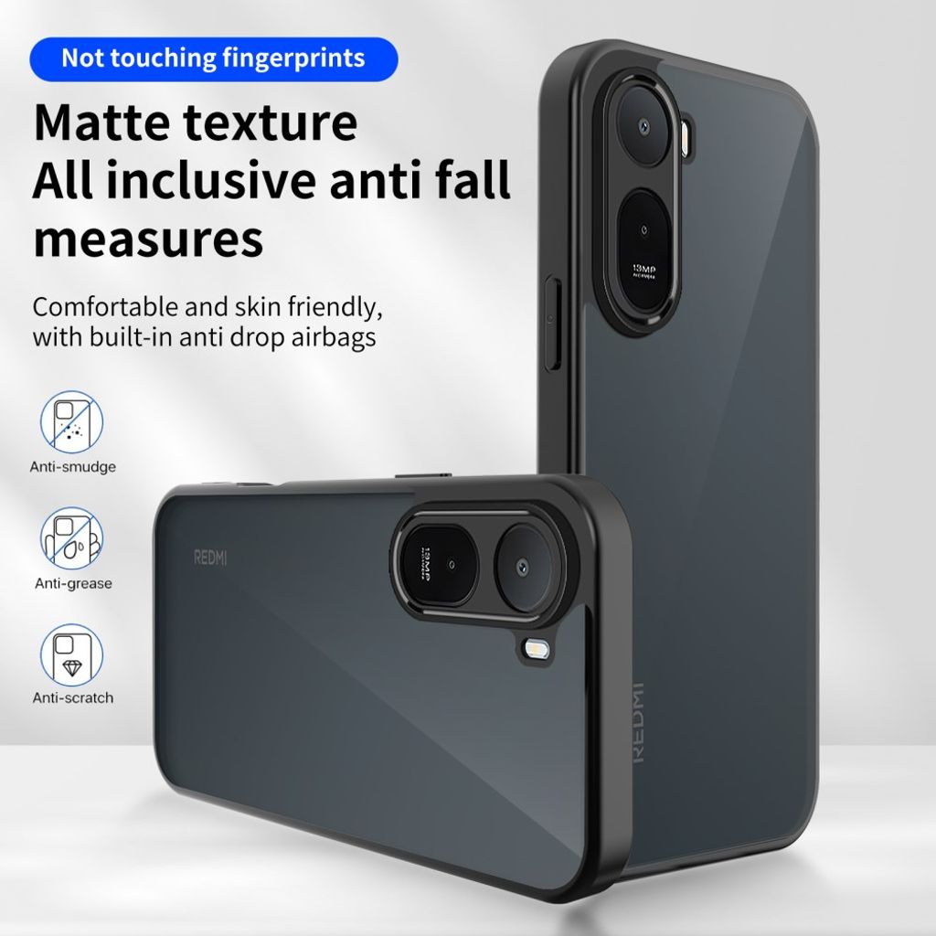 Xiaomi Poco C85x 5G/Redmi A7 Pro Skal - Transparent Svart
