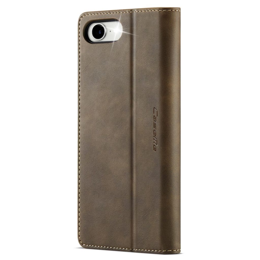 CASEME iPhone 16e Lommeboketui RFID-blokkerende med stativ – Brun