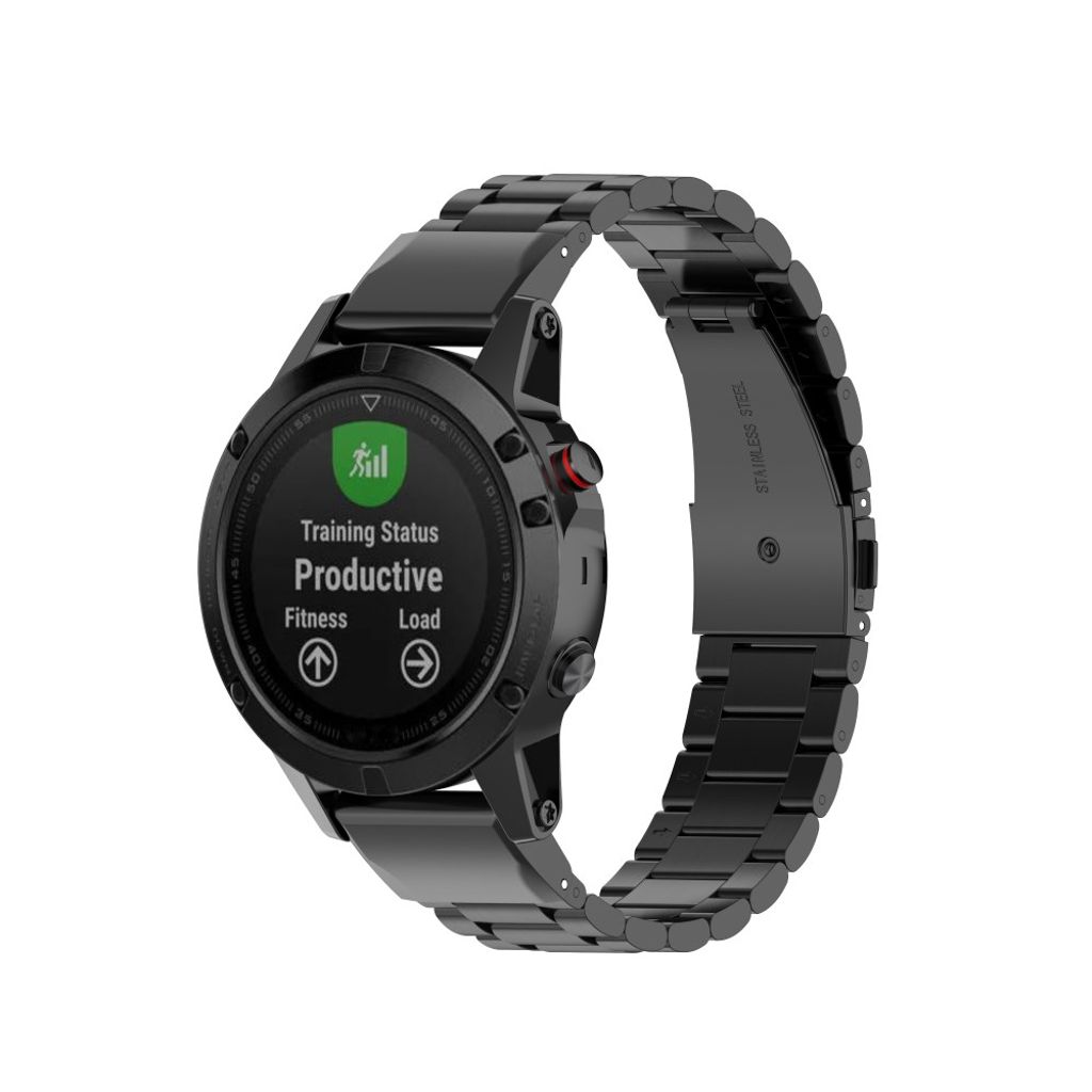 Garmin Quatix 7 Pro etc. Klokkereim i rustfritt stål - Svart