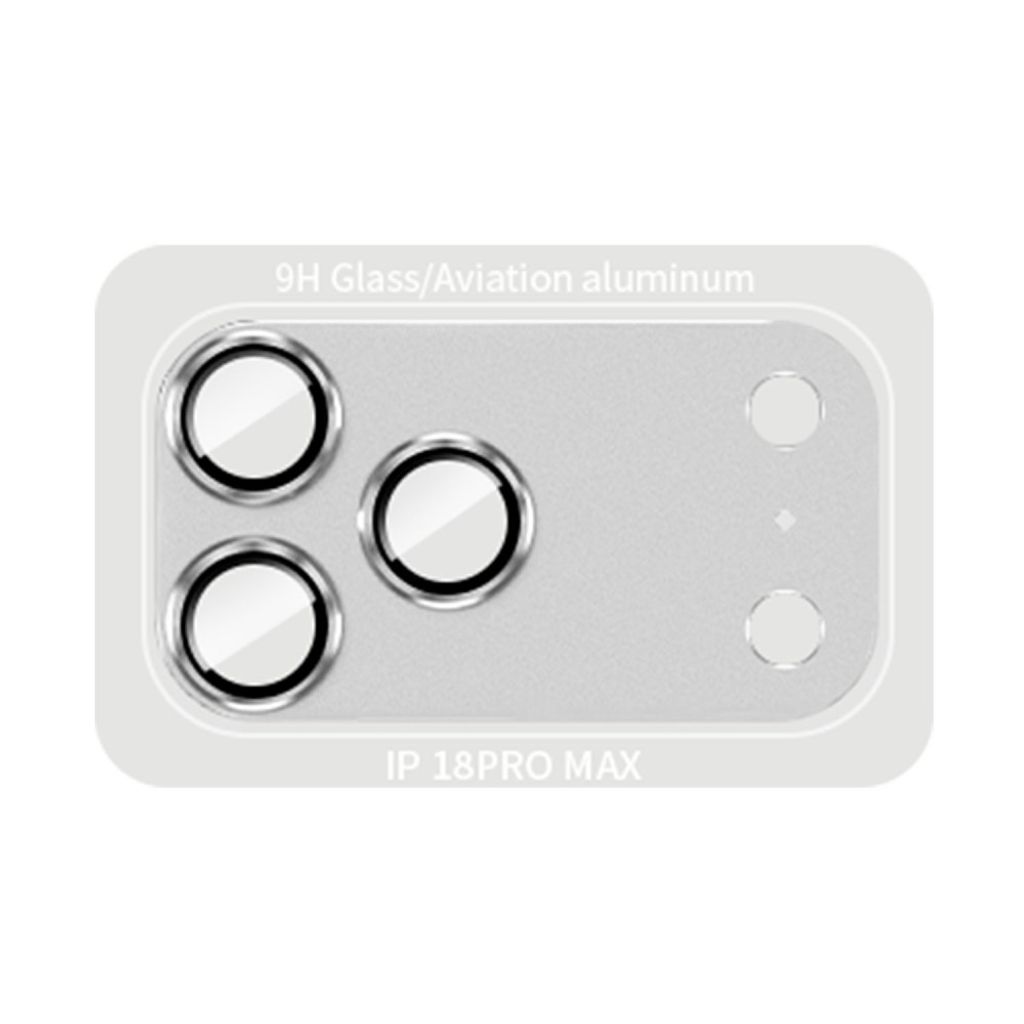 RURIHAI iPhone 18 Pro Max Kameralinssin suoja alumiinikehyksellä - Hopea