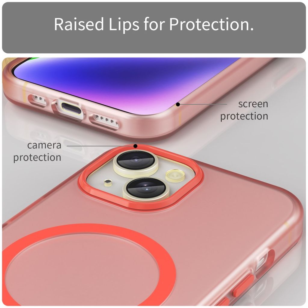 iPhone 13 Frosted Back Case MagSafe Compatible - Red