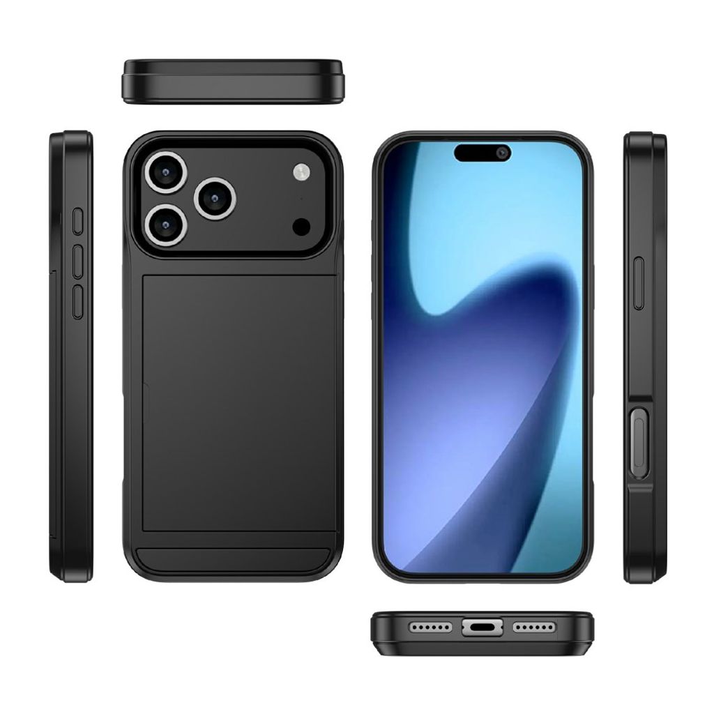 iPhone 18 Pro/17 Pro Skal med Skjutbar Korthållare - Vit