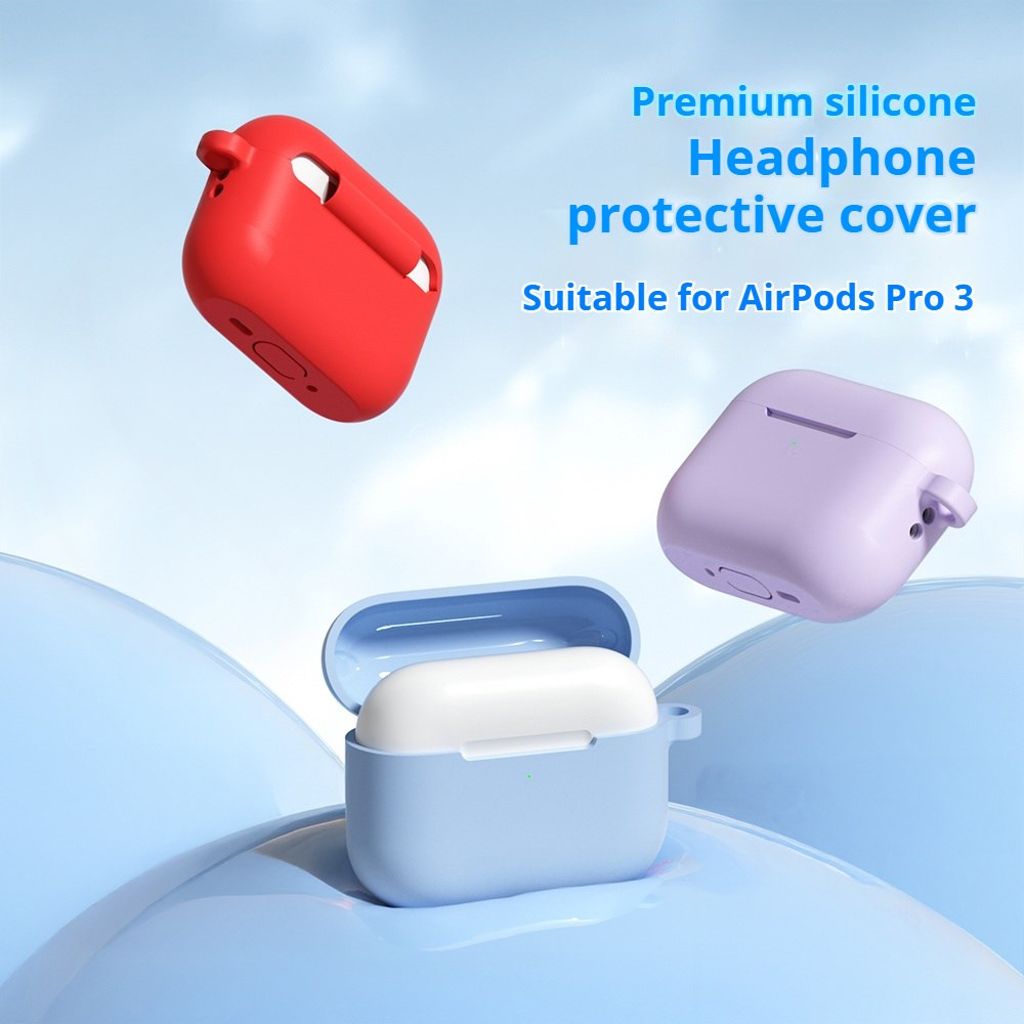 Apple AirPods Pro 3 Silikone Cover i Silikone med Karabinhage - Sort