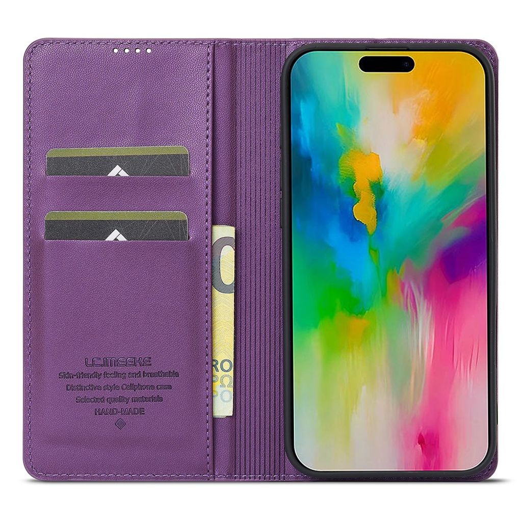 LC.IMEEKE iPhone 17 Wallet Cover - Purple