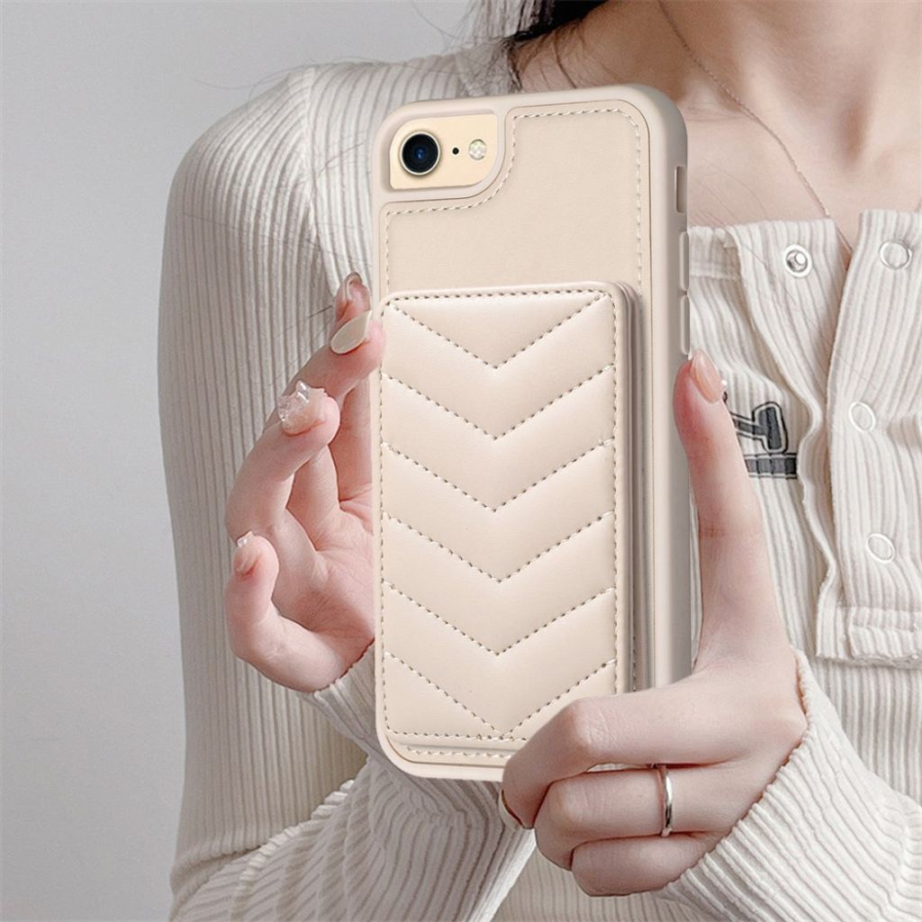 iPhone 6/6s/7/8/SE 2020/2022 Skal med Stativ - Beige