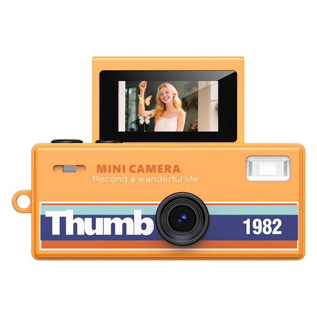 LK-030 Mini digitalkamera 720P HD med nyckelring och 0.96" display – Orange