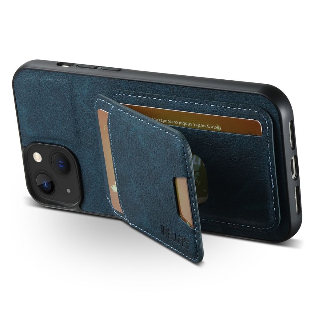 SUTENI iPhone 14 Lompakkokuori Kortin Haltijalla – Sininen