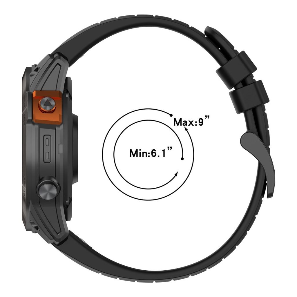 Garmin Fenix 8/Fenix E/Quatix 7 Pro Klokkereim – Oransje/Svart