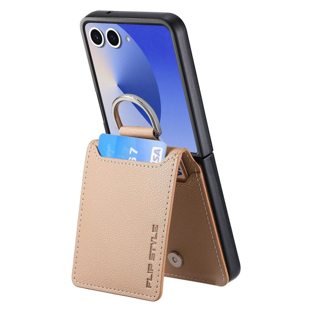 Samsung Galaxy Z Flip7 5G cover med ringholder - Beige