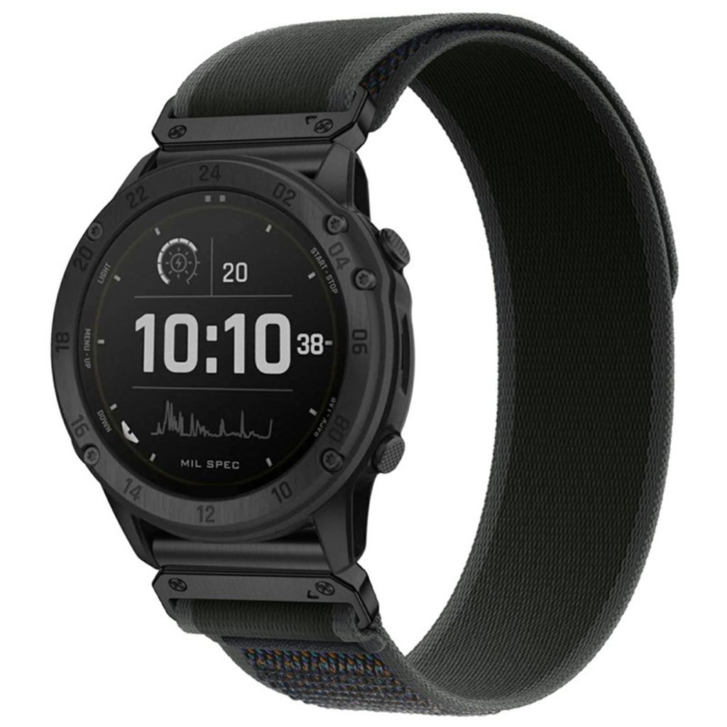 Garmin Fenix 8 Pro/Quatix 8 51mm elastisk klokkerem i nylon – svart