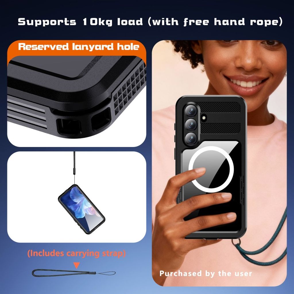 REDPEPPER Samsung Galaxy S26 Plus MagSafe-deksel - Gjennomsiktig/Svart