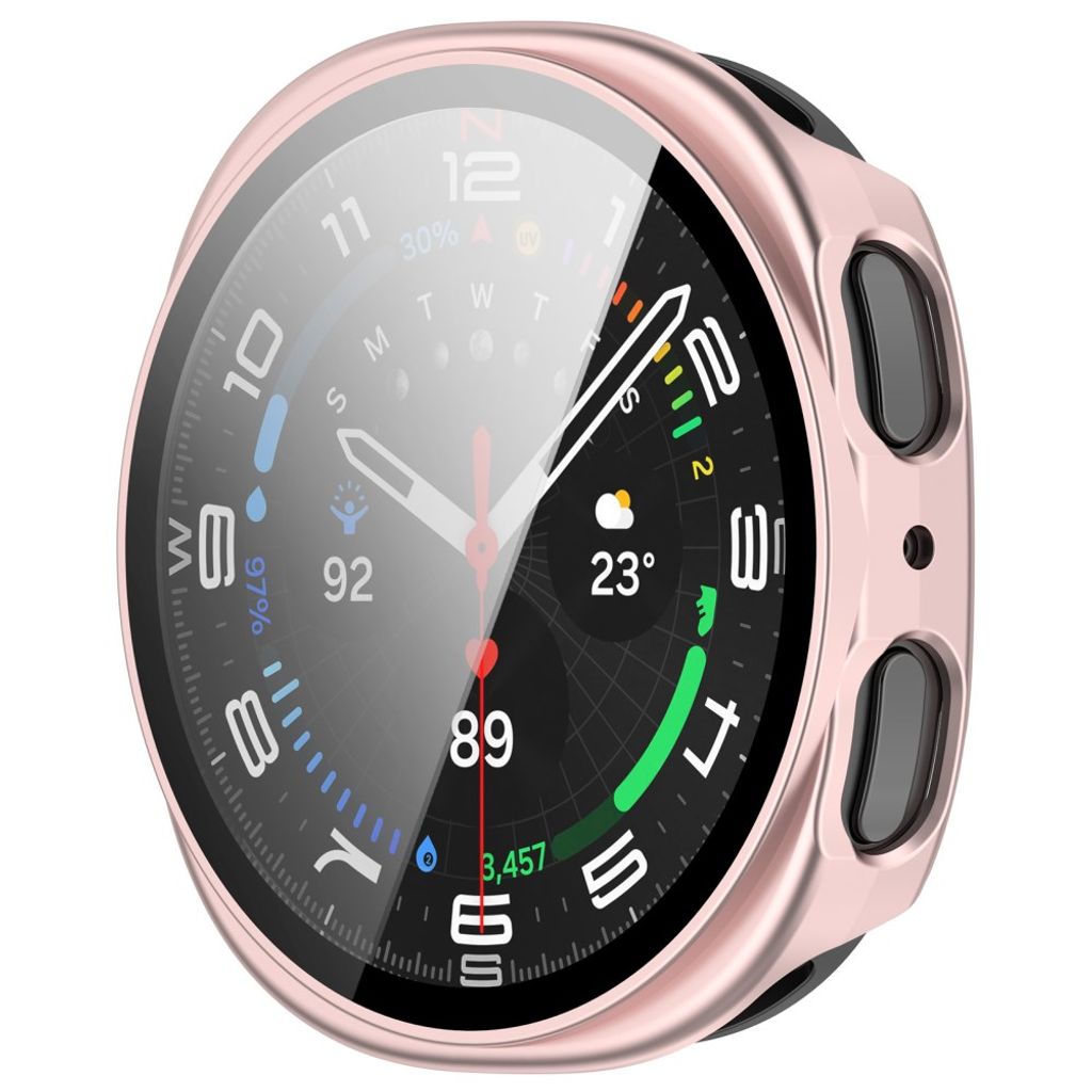 Samsung Galaxy Watch9 44mm Deksel med skjermbeskytter i glass - Rosa