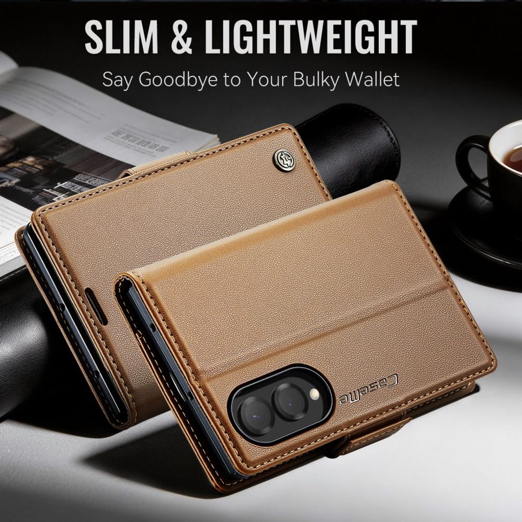 CASEME Samsung Galaxy Z Fold8 Flip Cover med RFID blokering - Brun