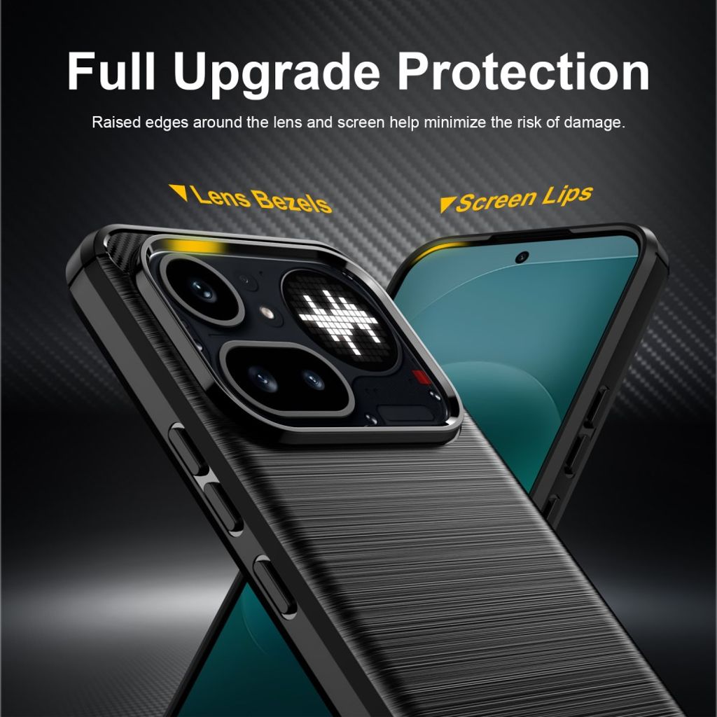 Nothing Phone (4a) Pro Deksel Karbonfibertekstur Børstet - Svart